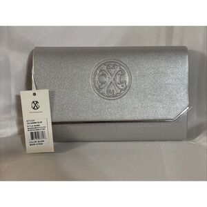 CXL By Christian Lacroix Silver Clutch Detachable Chain Shoulder bag